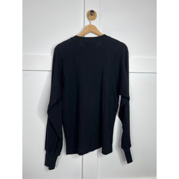 NWT Marissa Webb So Uptight Waffle Knit Long Sleeve Crewneck Black Size: Large - Picture 7 of 8